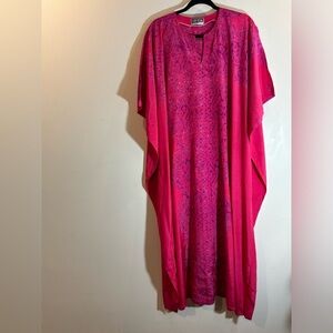 RM BATIK COLLECTION Sz O/S Made in Malaysia Beach Cover Up Maxi Length Kaftan